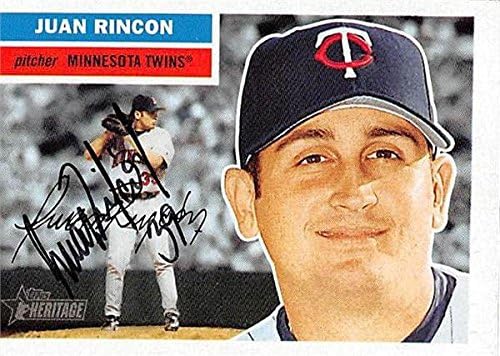 Sports Memorabilia Autograph Warehouse 246475 Juan Rincon Autographed Baseball Card - Minnesota Twins 2005 Topps Heritage - No. 49