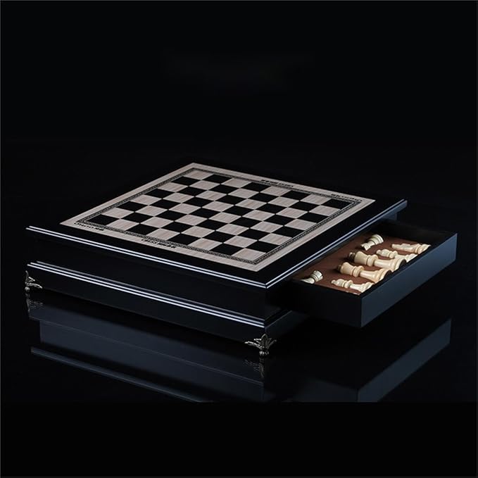 15 Wooden Chess Set Large Size Board Built-in Storage Drawer - 2 Extra Queens - Wooden Chess Pieces - Gift wrap Adult and Children's Board Games