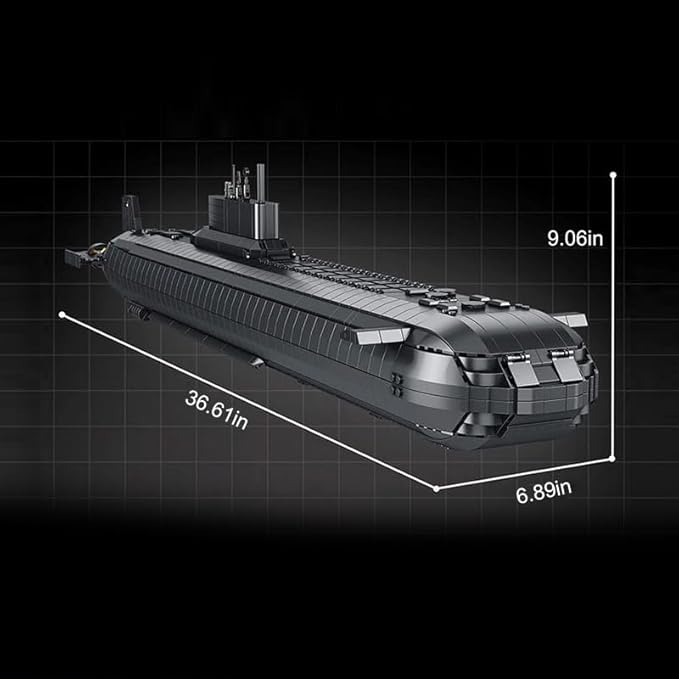 941 Nuclear Submarine Military Series Battleship Building Kit 4474 Pieces - The World's Largest Nuclear Submarine Toy Gift Ship Building Block Set for Adult Collection