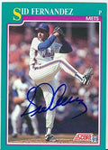 Autograph Warehouse 246649 Sid Fernandez Autographed Baseball Card - New York Mets 1991 Score - No. 180