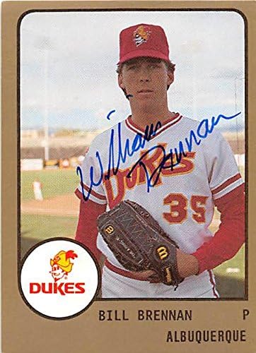 Sports Memorabilia Autograph Warehouse 248163 Bill Brennan Autographed Baseball Card - Los Angeles Dodgers Albuquerque Dukes 1988 Pro Cards - No. 250