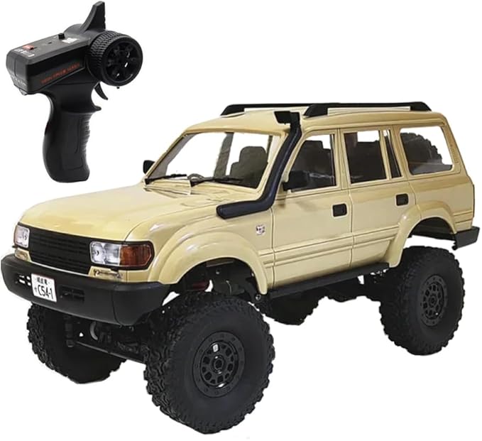 GoolRC RC Truck WPL C54 RC Crawler 1/16 Scale Remote Control Car 4WD All Terrain Off Road RC Rock Crawler 2.4GHz RC Climbing Car with LED Lights for Adults (Yellow)