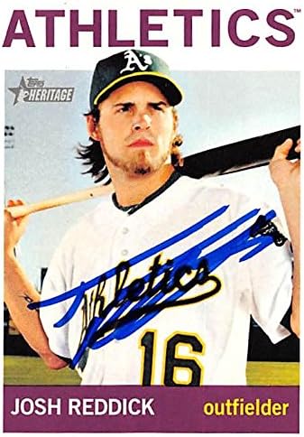 Sports Memorabilia Autograph Warehouse 248009 Josh Reddick Autographed Baseball Card - Oakland Athletics 2013 Topps Heritage - No. 247