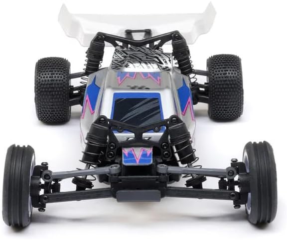 Helidirect Losi RC Car Micro-B 2WD Brushed Mini RC Buggy 1/24 Scale RTR Assemble Kit - Remote Control Car RC Cars Micro Racing RC Buggy 1/24 Scale (Silver - LOS00007T2)