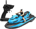 Miracland Remote Control Jet Ski with Driver - High Speed 2.4GHz RC Motorboat Water Toy - Dual Propellers - 2 Speed Levels - 50 Meters Control Range (Blue)