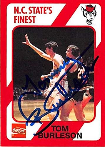 Sports Memorabilia Autograph Warehouse 527683 Tom Burleson Autographed Basketball Card - North Carolina State 1989 Collegiate Collection Coca Cola No.33