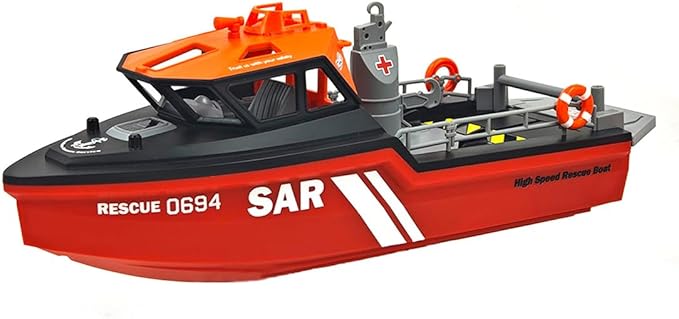 New TX694 RC Boat for Pools Lakes - 1/32 2.4 GHz Rescue Boats Brushless Motor Remote Controlled Boats Model for Adults (RTR Version)