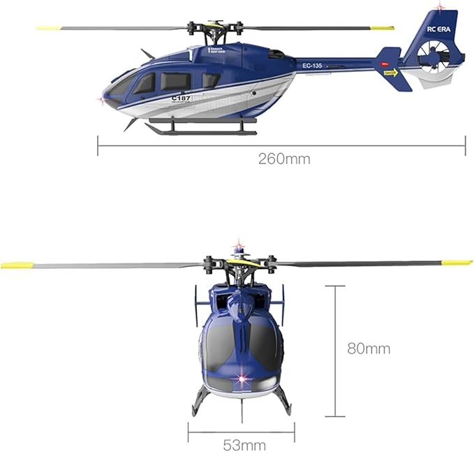 EC135 C187 Remote Controlled Heli Aircraft Plane RC Helicopter add Optical Flow Positioning Single Rotor No Ailerons 6-Axis Gyroscope Altitude Hovering Aerobatics for Adults Beginners