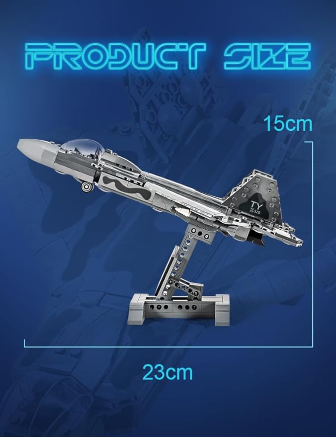 SEMKY Military Series F-22 Raptor Fighter Jet Air Force Building Block Set (626 Pieces) -Building and Military Toys Gifts for Kid and Adult