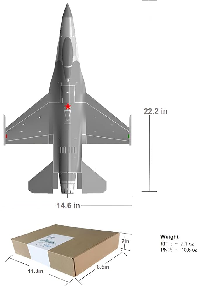 Fighter Jet Model F-16 370mm Wingspan Mini EPP Single 30mm Ducted Fan Fixed-Wing RC Airplane Aircraft Model for Collection and Gifts (Ducted Fan Not Included/PNP)