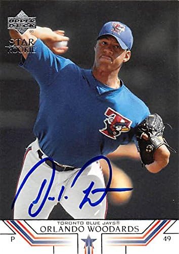 Sports Memorabilia Autograph Warehouse 302259 2001 Orlando Woodards Autographed No.40 Baseball Card - Toronto Blue Jays