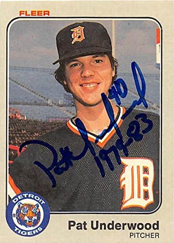 Sports Memorabilia Autograph Warehouse 302203 1983 Fleer Pat Underwood Autographed No.347 Baseball Card - Detroit Tigers
