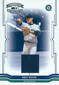 Sports Memorabilia Autograph Warehouse 343567 Bret Boone Player Worn Jersey Patch Baseball Card - Seattle Mariners 2005 Donruss Throwback Threads No. 141 LE 202 &amp 250