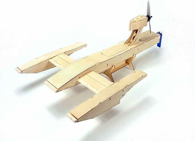 VilogaRC RC Plywood Outrigger 600mm Wooden Air Boat Model Kit to Build DIY High Speed RC Racing Boat for Adults (B088)