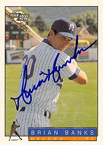 Sports Memorabilia Autograph Warehouse 344045 Brian Banks Autographed Baseball Card - Milwaukee Brewers FT 1994 Fleer Excel No. 77 Rookie