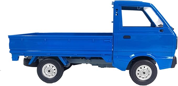 WPL D12 RC Kei Truck 1:10 Scale Remote Control Drift Car 2.4GHz All Terrain Off Road Pickup Truck Crawler with Brushed Motor LED Headlights 2 Batteries RTR for Adults (Blue)