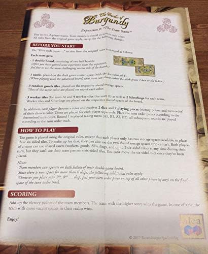 The Castles of Burgundy Board Game: 9th Expansion - The Team Game