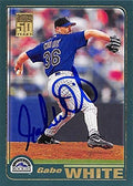 Sports Memorabilia Autograph Warehouse 291660 2001 Gabe White Autographed No.681 Baseball Card