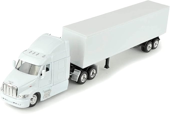 New Ray SS-15553D 1: 43 Long Haul Trucker - Peterbilt Model 387 (Plain White)