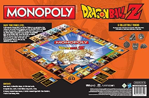 MONOPOLY Dragon Ball Z Board Game | Recruit Legendary Warriors GOKU VEGETA and GOHAN | Official Dragon Ball Z Anime Series Merchandise | Themed Monopoly Game