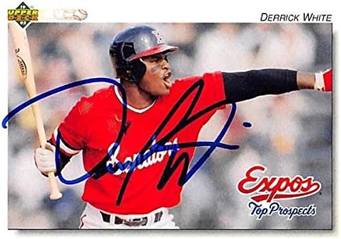 Sports Memorabilia Autograph Warehouse 244854 Derrick White Autographed Baseball Card - Montreal Expos FT 1992 Upper Deck Top Prospects - No. 279