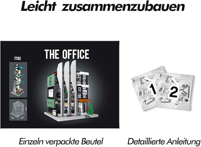 City Office Building Block Kit with Light-Up Kit Modern Office Tower Construction Set Modular Buildings Sets for Adult Toy for Adults and Teens 3828pcs