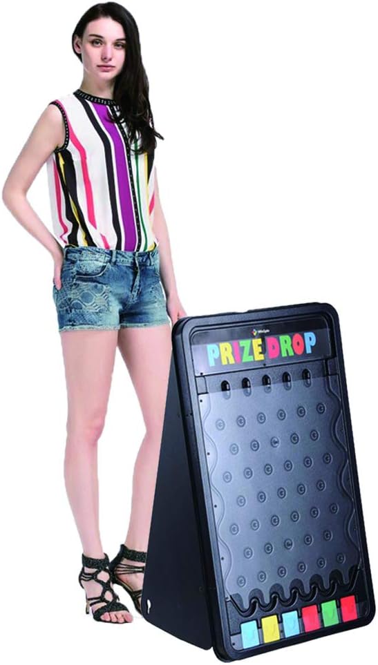 30 Prize Drop Boards Disk Drop Game Foldable Stand Customizable 6 Slots with 10 Pucks for Develop Intelligence Live Stream Carnival Tradeshow Party