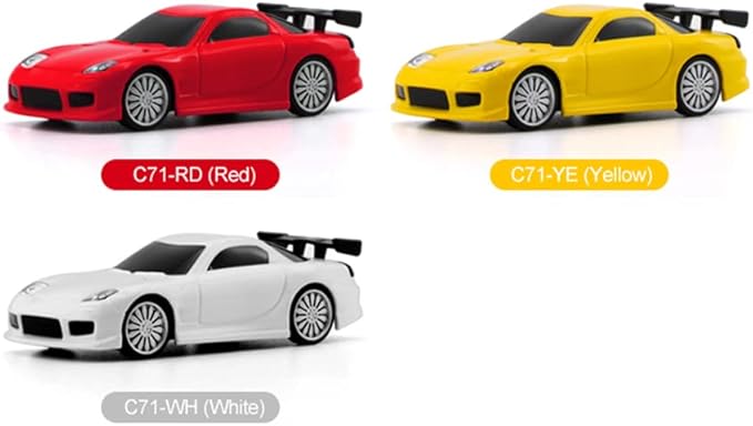 1:76 Turbo Racing Scale RC Sport Car Table Racing Remote Control Mini Model Car Full Proportional RTR Kit Toys (C71white)