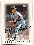 Sports Memorabilia Autograph Warehouse 246883 Mike Smithson Autographed Baseball Card - Minnesota Twins 1986 Topps Leaders Mini - No. 24