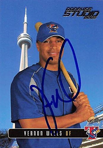Sports Memorabilia Autograph Warehouse 302156 2003 Donruss Vernon Wells Autographed No.ft94 Baseball Card - Toronto Blue Jays