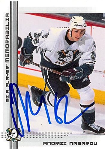 Sports Memorabilia Autograph Warehouse 466104 Andrei Nazarov Autographed Hockey Card 2000 BAP No. 417