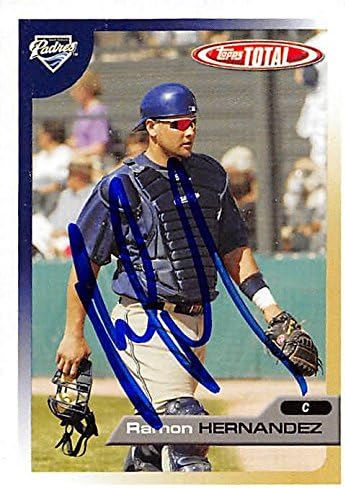 Sports Memorabilia Autograph Warehouse 249363 Ramon Hernandez Autographed Baseball Card - San Diego Padres FT 2005 Topps Total - No. 34