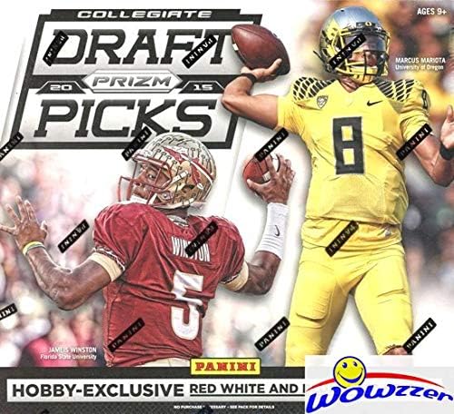 2015 Panini Prizm Draft Picks NFL Football HUGE Factory Sealed HOBBY Box with TWO (2) AUTOGRAPHS! Look for Rookies &amp Autographs of Todd Gurley Marcus Mariota Jameis Winston &amp Many More! WOWZ