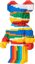 LNZDD 3D Building Blocks Rainbow Bear Colorful Construction Toy Set Gift for Children and Adults