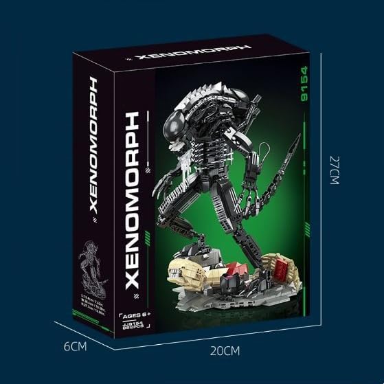 Xenomorph Action Figure Building SetMovie Themed Scenes Building SetsCollectible or Home Office DisplayAdult Horror Gifts for Fans Birthday Halloween