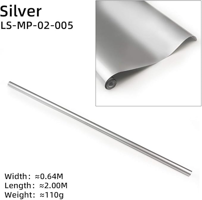 RC Airplane Covering Film 60 x 200 cm Silver Heat Shrinkable Decal (LS-MP-02-005)