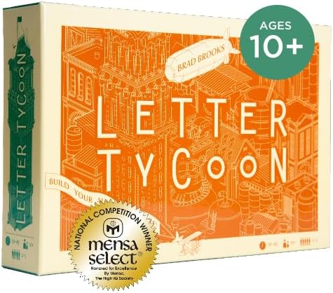 Letter Tycoon: Mensa Select Word-Building Strategy Game for Families and Friends Ages 10+ 2-5 Players