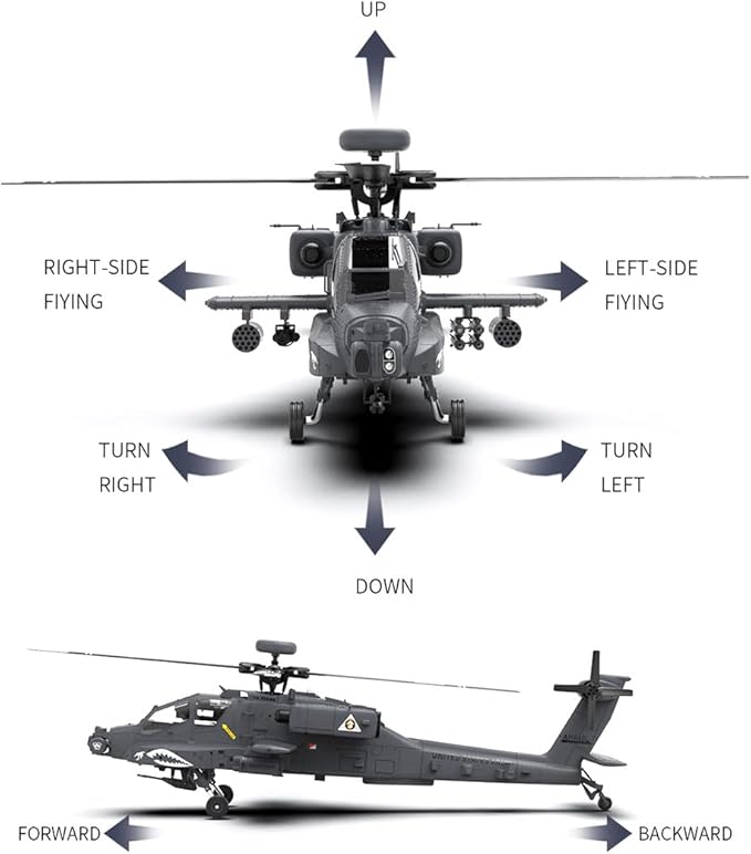1/32 F11-S AH64 Apacche RC Helicopter 2.4G 6CH RC Dual-axis Co-Drive Flybarless 6G/3D Stunt Airplane Model with GPS and Camera (RTF Version)
