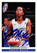 Sports Memorabilia Autograph Warehouse 291368 2005 Chasity Melvin Autographed No.4 Basketball Card - Washington Mystics