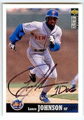 Sports Memorabilia Autograph Warehouse 246730 Lance Johnson Autographed Baseball Card - New York Mets 1997 Upper Deck - No. 396