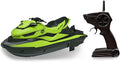 2.4 GHz RC Motorboat for Kids &amp Adults 10 km/h High-Speed Dual-Motor Electric Racing Jet Ski Toy 50 m Range 20 min Play Low-Battery Alarm Pool &amp Lake Ready (Green)