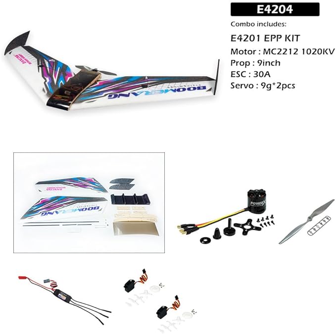 E42 EPP Flying Wing RC Airplane 1114mm Wingspan FPV Delta Wing Tail-Pusher - Glider Kit/Kit+Power Combo (KIT+Motor+Prop+ESC+Servos)