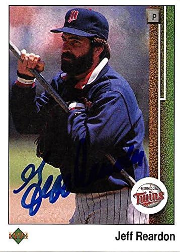 Sports Memorabilia Autograph Warehouse 246485 Jeff Reardon Autographed Baseball Card - Minnesota Twins 1989 Upper Deck - No. 596
