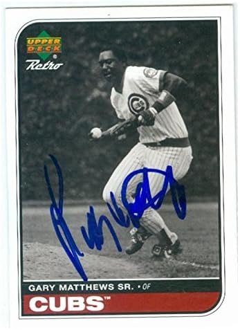 Sports Memorabilia Autograph Warehouse 245902 Gary Matthews Autographed Baseball Card - Chicago Cubs 1998 Upper Deck Retro - No. 18