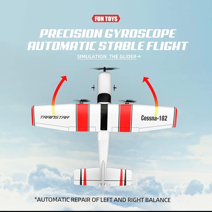RC AirplaneRC Plane 2.4GHz 2 Channels RTF RC Aircraft with 3-Axis Gyro for Beginner Easy to Speedy Fly Glider Toys with 2 Extra Batteries [ 3 Batteries ]