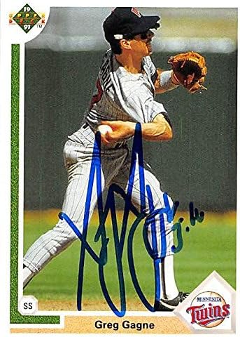 Sports Memorabilia Autograph Warehouse 245273 Greg Gagne Autographed Baseball Card - Minnesota Twins 1991 Upper Deck - No. 415