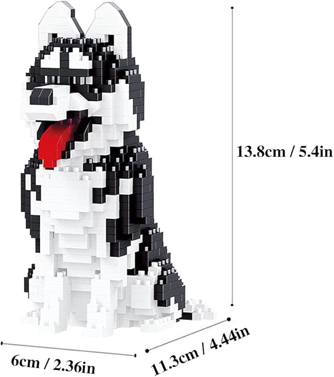 Mini Dog Building Blocks Pet Building Toy Bricks Micro Mini Blocks 3D Puzzle Building Blocks Set Toys Gifts for Kids or Adult (Husky 753PCS)