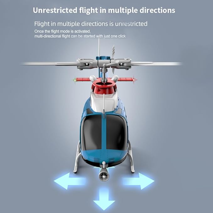 RC ERA 1/33 Scale C138 Pro Bell 206 RC Helicopter 2.4G 6CH 6-Axis Gyro Flybarless Heli with Optical Flow Upside Down 3D Rolling One-Key Takeoff(4 Battery)