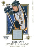 Sports Memorabilia Autograph Warehouse 466320 David Legwand Player Worn Jersey Patch Hockey Card Nashville Predators - 2003 Pacific Private Stock No.128 LE 1238 by 1475