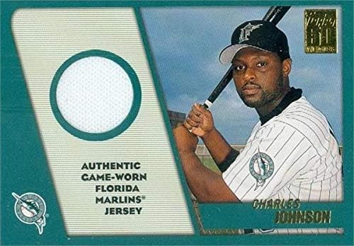 Autograph Warehouse 343711 Charles Johnson Player Worn Jersey Patch Baseball Card - Florida Marlins 2001 Topps No. TTR-CJ